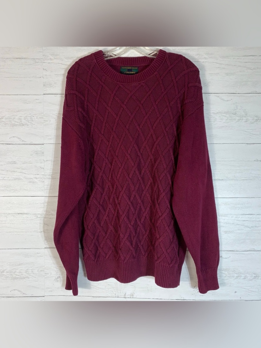 VTG. Alexander Julian Colours Maroon Cotton Pullover Crewneck Sweater Size M